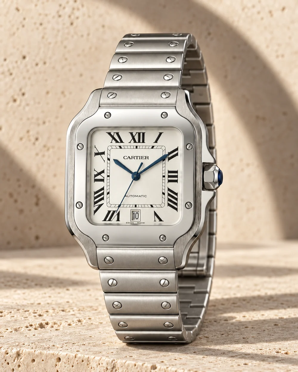 Cartier Santos, Prata, em composição de estúdio