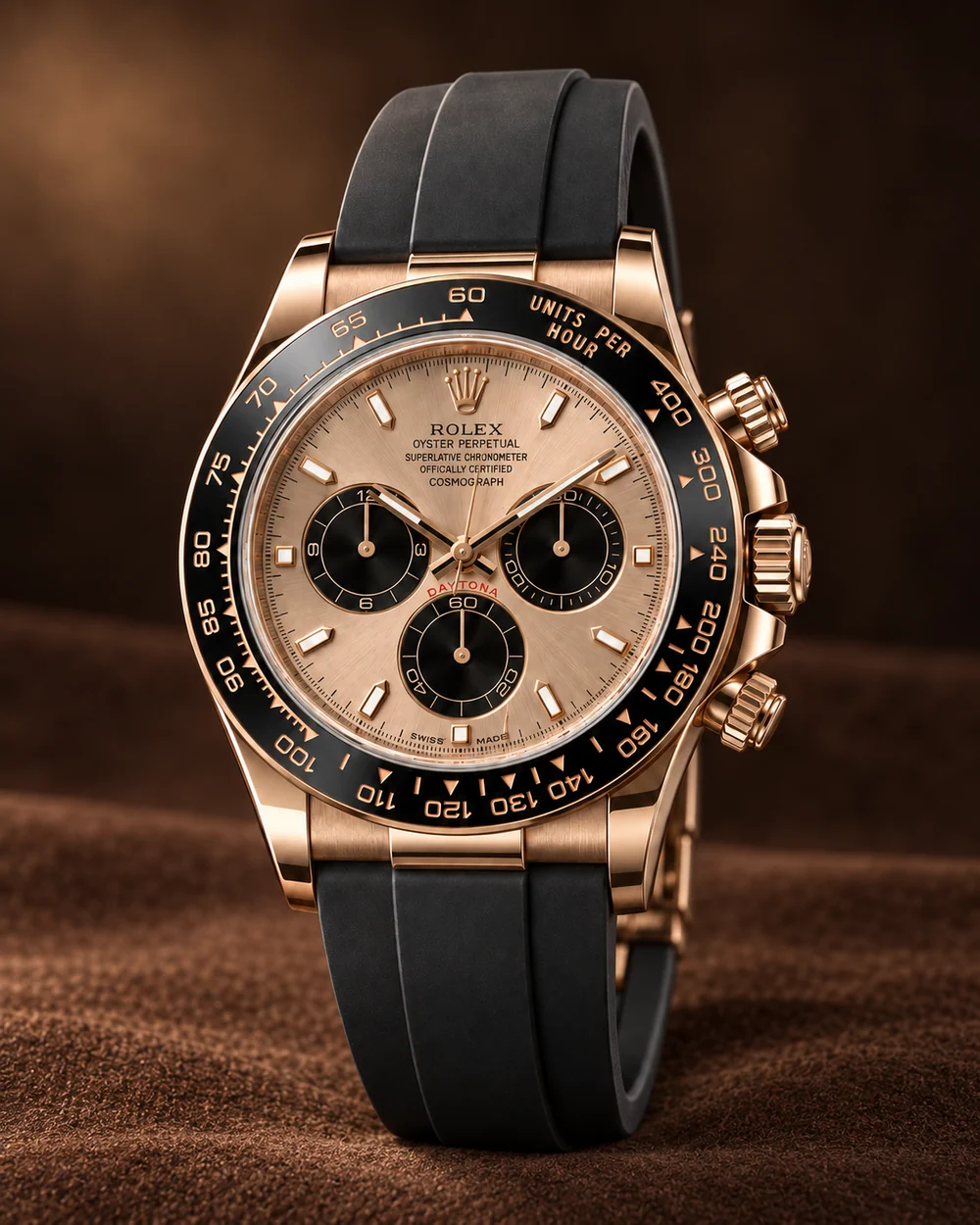 Rolex Daytona, Rosé · Champanhe, em composição de estúdio