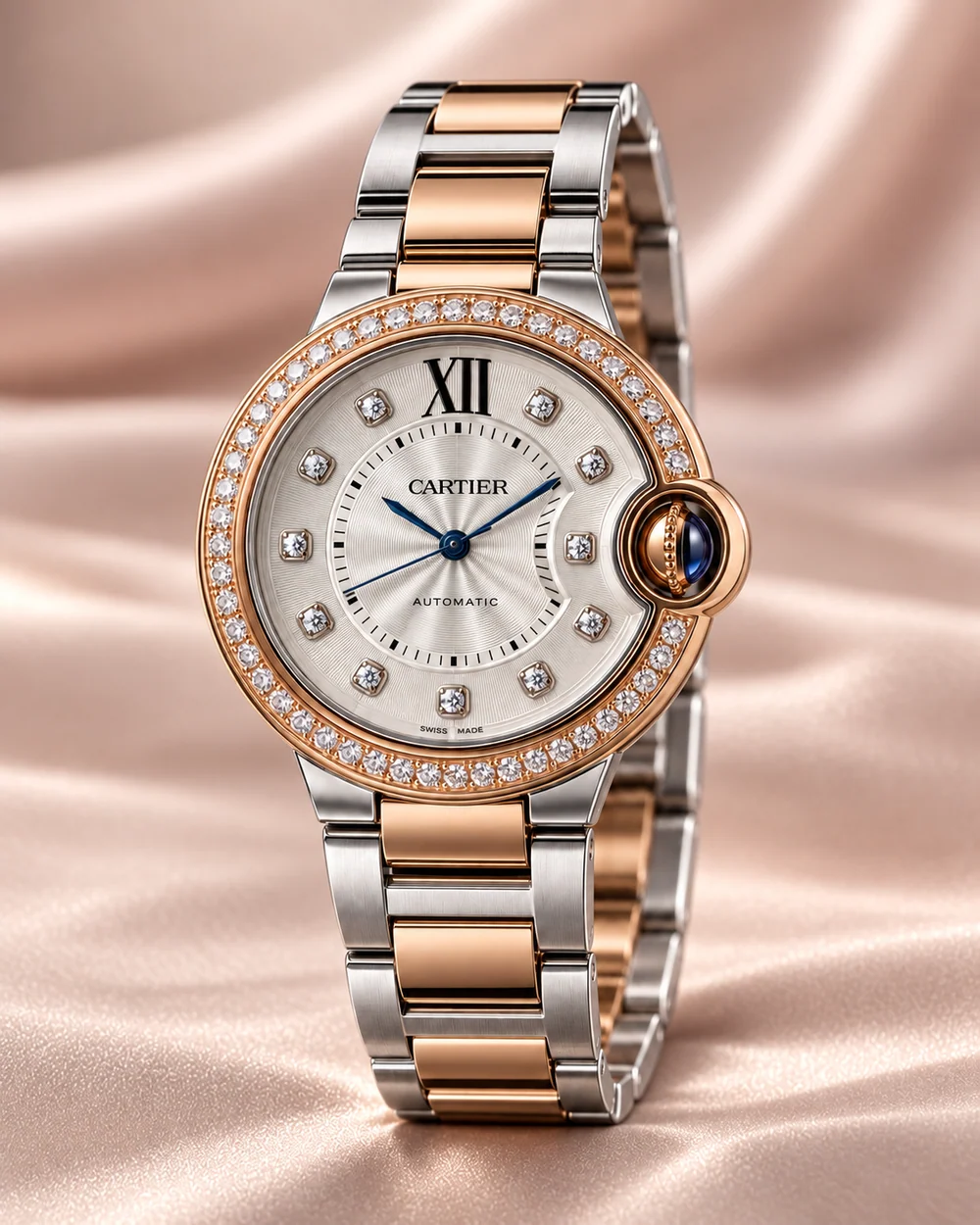 Cartier Ballon Bleu, Diamantes, em composição de estúdio
