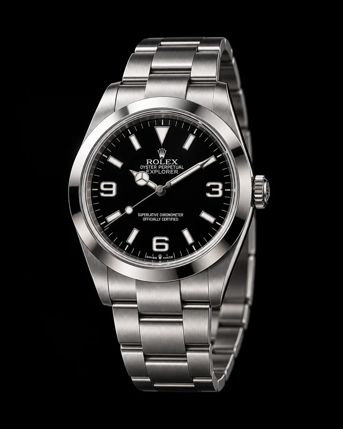 Rolex Explorer, vista detalhada